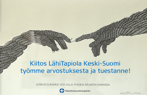 Kuva otettu vuosittain vuoden vapaaehtoisille pelastajille luovutettavasta taulusta "Joskus elämäsi voi olla yhden säikeen varassa". Kuva ja kuvan muokkaus: Heikki Maukonen, 2022.